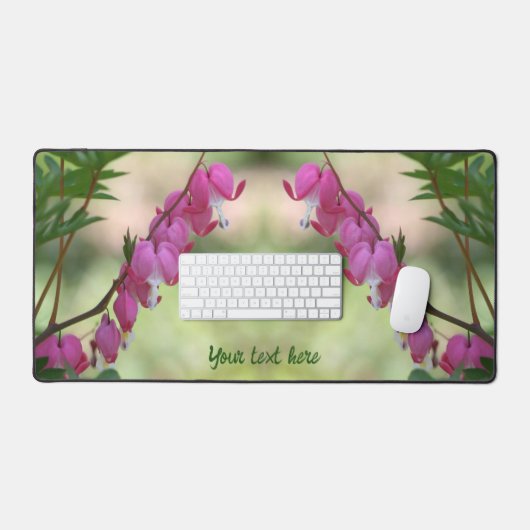 Roze bloeding Gepersonaliseerde bloemen Bureaumat (Keyboard & Muis)