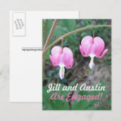 Roze bloeding Hartaandoeningen Verloving Aankondig Aankondigingskaart (Voorkant / Achterkant)