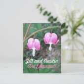 Roze bloeding Hartaandoeningen Verloving Aankondig Aankondigingskaart (Staand voorkant)