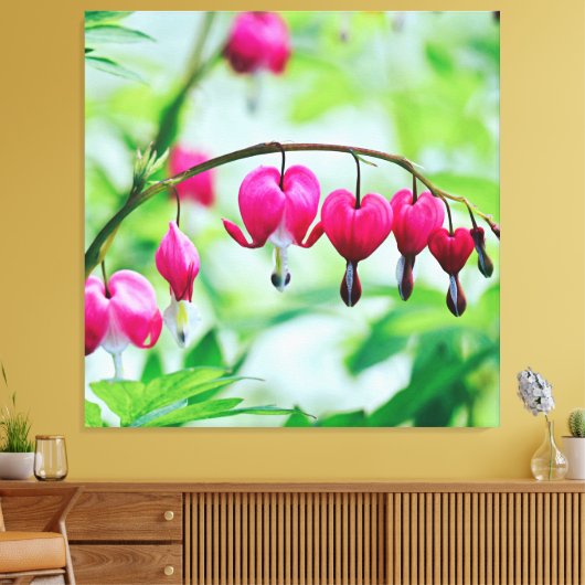 Roze bloeding Hartbloeding Bloem Elegant Canvas Afdruk (Insitu (Woonkamer))