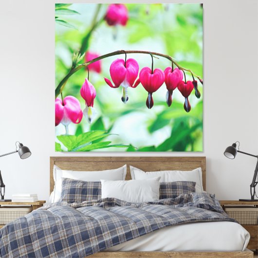 Roze bloeding Hartbloeding Bloem Elegant Canvas Afdruk (Insitu (Slaapkamer))