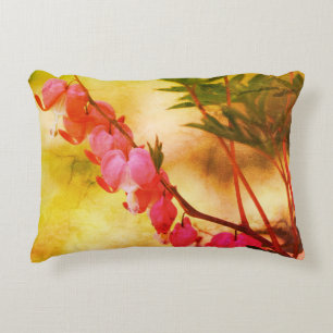 Roze bloeding Harten Abstracte Floral Accent Kussen