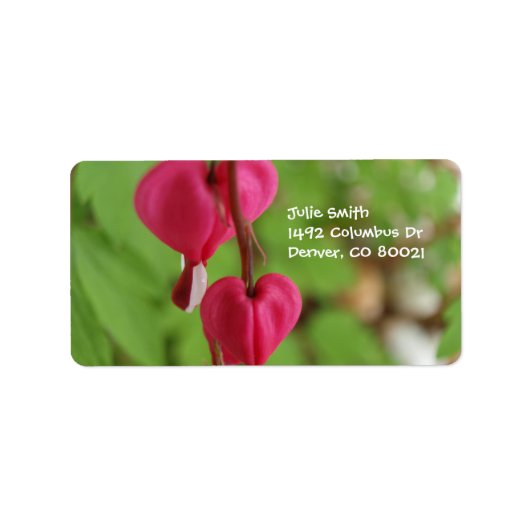 Roze bloeding Harten Etiket (Voorkant)