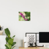Roze bloeding Harten Floral Poster (Thuiskantoor)
