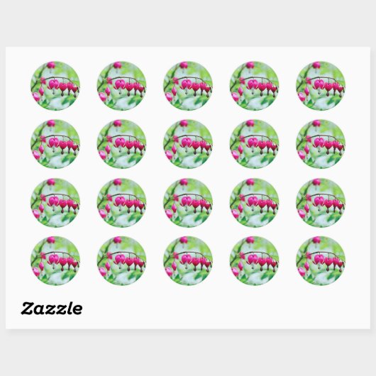 Roze bloeding ronde sticker (Vel)