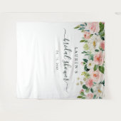 Roze Bloei Bruids Shower Achtergrond Wandkleed (Voorkant (horizontaal))