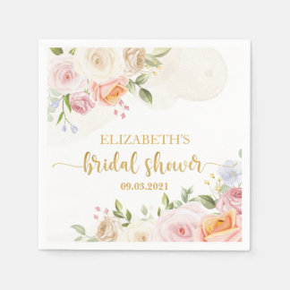 Roze Bloei Bruiloft Feest Servet