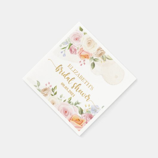 Roze Bloei Bruiloft Feest Servet (Hoek)