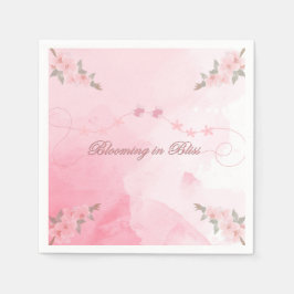 Roze bloei in Bliss Baby shower Schattige Servet