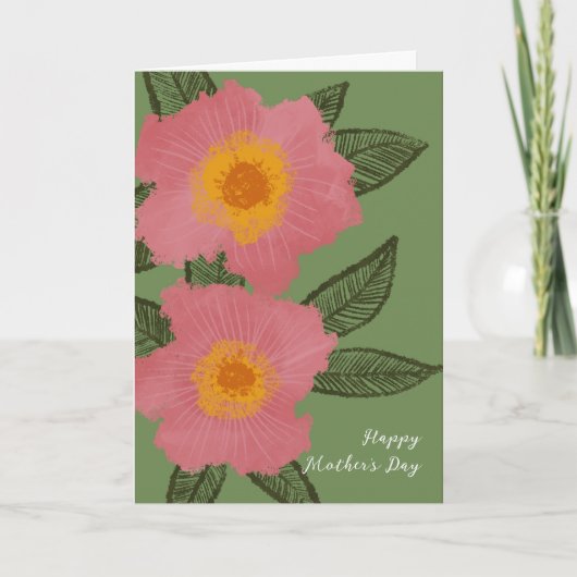 Roze bloei Moderne Kaart van de Moederdag (Voorkant)