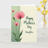 Roze Bloei Moeders Kaart (Gele Bloem)