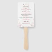 Roze  Bloei Monogram Trouwprogramma Handwaaier (Achterkant)