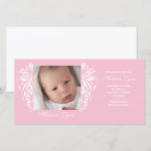 Roze Bloei Nieuwe Baby Geboorte Aankondiging (Voorkant / Achterkant)