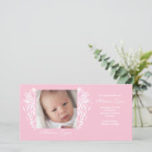 Roze Bloei Nieuwe Baby Geboorte Aankondiging (Staand voorkant)