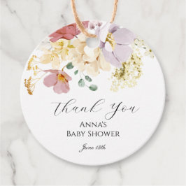 Roze bloei-tag bedankjes labels