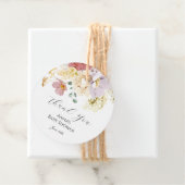 Roze bloei-tag bedankjes labels (In situ)