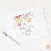 Roze bloei-tag vierkante sticker (Envelop)