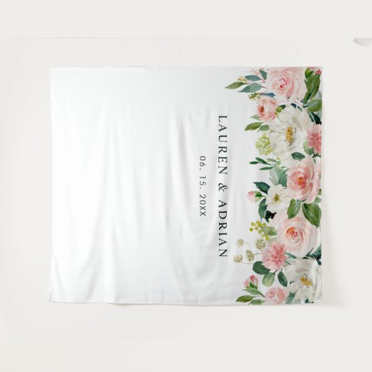 Roze Bloei Trouw Achtergrond Wandkleed (Voorkant (horizontaal))