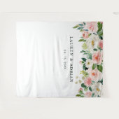 Roze Bloei Trouwachtergrond Wandkleed (Voorkant (horizontaal))