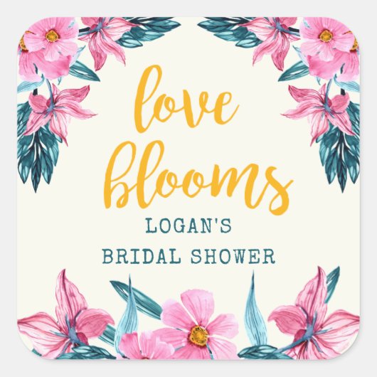 Roze bloei Vrijgezellenfeest Sticker (Voorkant)