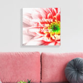 Roze bloeidoek voor citaat canvas afdruk (Insitu (Woonkamer))