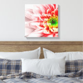 Roze bloeidoek voor citaat canvas afdruk (Insitu (Slaapkamer))