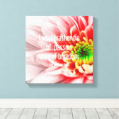 Roze bloeidoek voor citaat canvas afdruk (Insitu (Houten vloer))