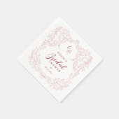 Roze Bloeien Monogram vrijgezellenfeest partij Servet (Hoek)