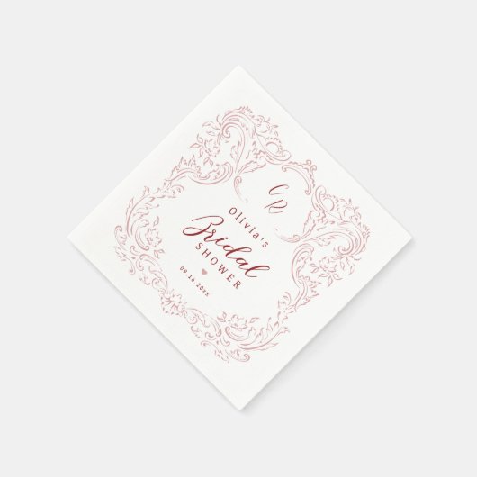 Roze  Bloeien Monogram vrijgezellenfeest partij Servet (Hoek)