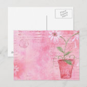 Roze, bloeiend Briefkaart (Voorkant / Achterkant)