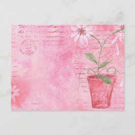 Roze, bloeiend Briefkaart