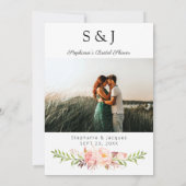 Roze bloeiend Floral Vrijgezellenfeest Word Search Kaart (Achterkant)