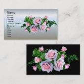 Roze bloeiend Roos Visitekaartje (Voorkant / Achterkant)