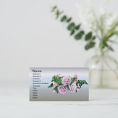 Roze bloeiend Roos Visitekaartje (Staand voorkant)