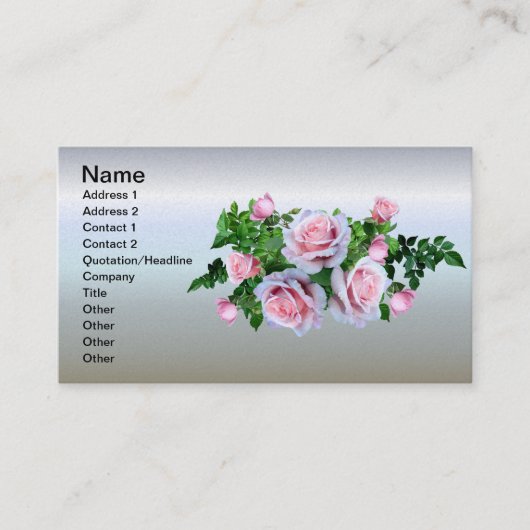 Roze bloeiend Roos Visitekaartje (Voorkant)
