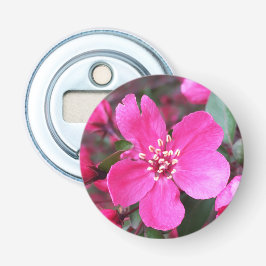 Roze bloeiende appel button flesopener