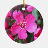 Roze bloeiende appel keramisch ornament (Voorkant)