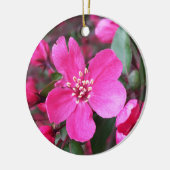 Roze bloeiende appel keramisch ornament (Links)