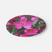 Roze bloeiende appel papieren bordje (Gekanteld)