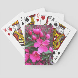 Roze bloeiende appel pokerkaarten