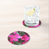 Roze bloeiende appel ronde kartonnen onderzetter (Insitu)