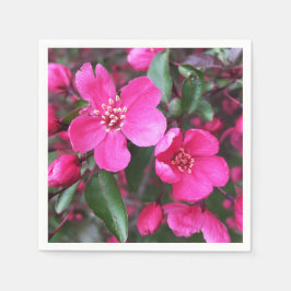 Roze bloeiende appel servet