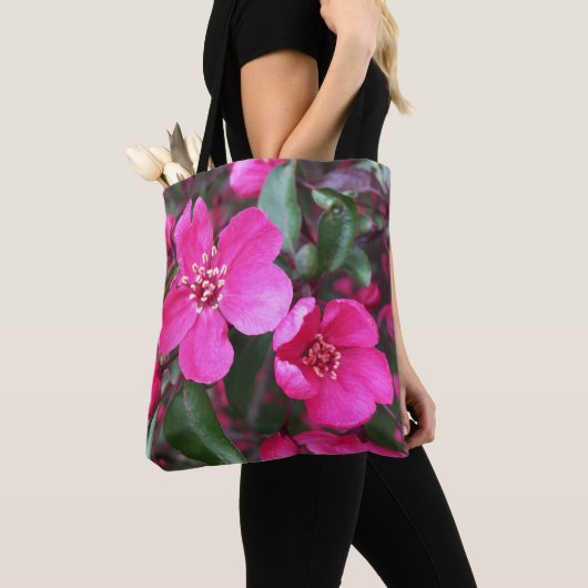 Roze bloeiende appel tote bag (Dichtbij)