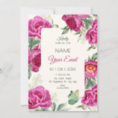 Roze bloeiende bloem kaart (Voorkant)