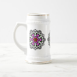 Roze bloeiende bloemen bierpul