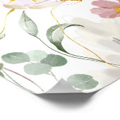 Roze Bloeiende Bloemen Bruidsdouche Welkomstbord Poster (Hoek)