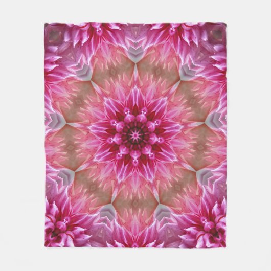 Roze bloeiende bloemen fleece deken (Voorkant)