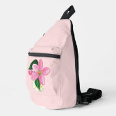 Roze bloeiende bloesems van een nectarine boom sling bag (Rechterhoek)