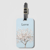  roze bloeiende boom bagagelabel (Voorkant (verticaal))