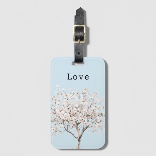  roze bloeiende boom bagagelabel (Voorkant (verticaal))